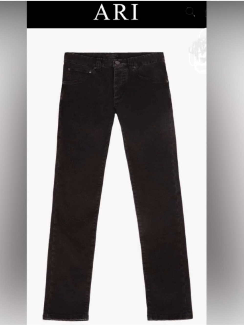 ARl Italian Slim Straight Signature Jeans in Black
